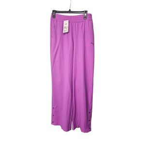 Puma Women Pink Snap Button Track Pants Athletic Casual Size S